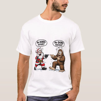 Hij bestaat echt! Kerstman & Bigfoot T-shirt