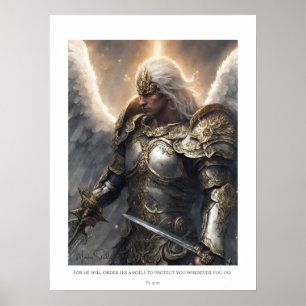 Hij beveelt Zijn engelen. Poster
