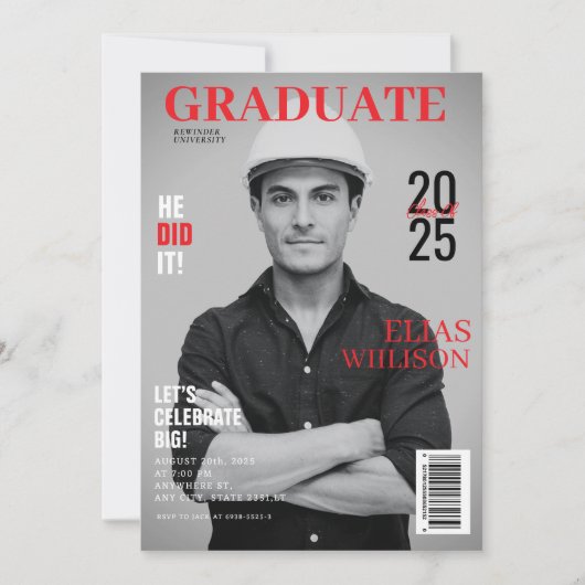 Hij bewerkte het Engineering Magazine Photo afstud Kaart (Voorkant)