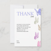 Hij bezorgt haar vlinders Bruidsmeisjesfeest Bedankkaart (Voorkant)