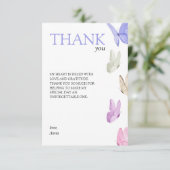 Hij bezorgt haar vlinders Bruidsmeisjesfeest Bedankkaart (Staand voorkant)