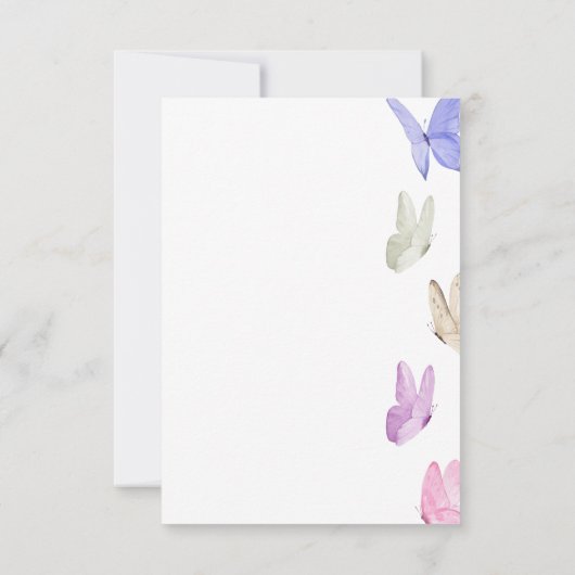 Hij bezorgt haar vlinders  Bruidsmeisjesfeest Bedankkaart (Achterkant)