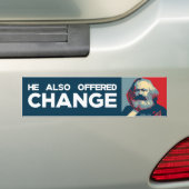 Hij bood ook verandering aan bumpersticker (Op auto)