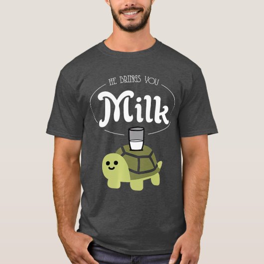 Hij brengt je melk MEME T Premium Quality T-shirt (Voorkant)