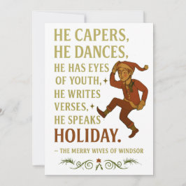 Hij dartelt rond, hij danst, hij heeft de ogen van feestdagenkaart