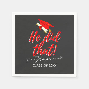 Hij deed dat  Red Funny Afstuderen Servet