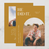 Hij deed de aankondiging van het gele Afstuderen. (Voorkant / Achterkant)