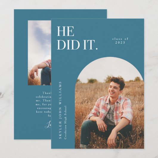 Hij deed de aankondiging van het Neon Blue Arch Af (Voorkant / Achterkant)