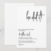 Hij deed de uitnodiging van de moderne GraduPartij (Voorkant / Achterkant)