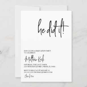 Hij deed de uitnodiging van de moderne GraduPartij