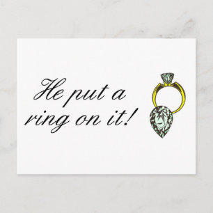 Hij deed een ring aan Verlovingsring Aankondigingskaart