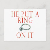 Hij deed een ring om haar vinger Bruid Aankondigingskaart (Voorkant)