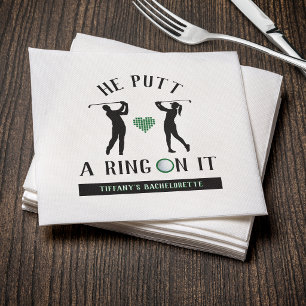 Hij deed een ring om haar vinger Golf Bachelorette Servet