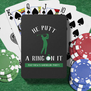 Hij deed een ring om haar vinger Golf vrijgezellen Pokerkaarten