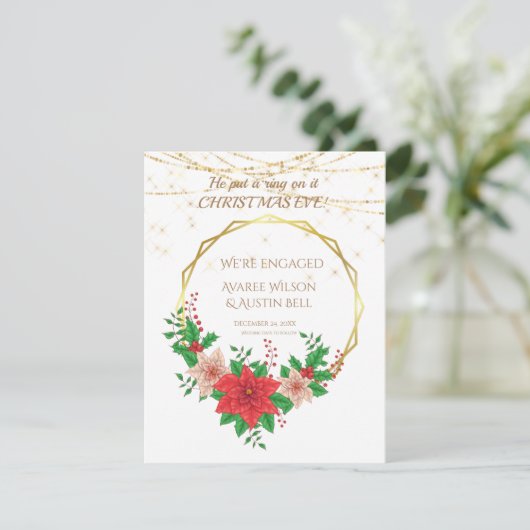 Hij deed een rondje op kerstavond kaart (Staand voorkant)