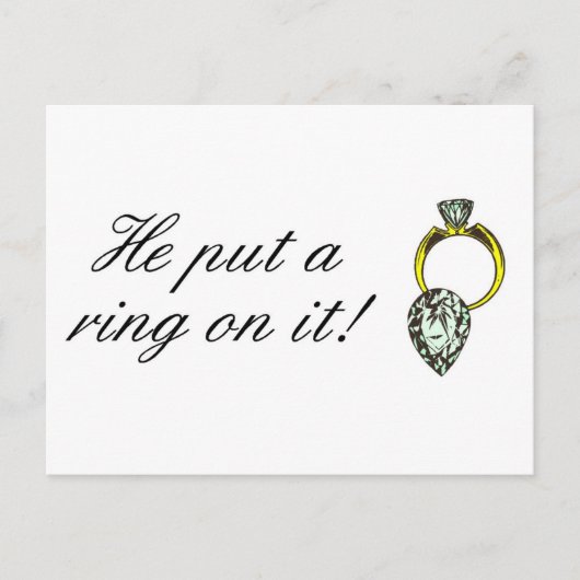 Hij deed er een ring om Verloving Aankondigingskaart (Voorkant)