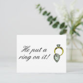 Hij deed er een ring om Verloving Aankondigingskaart (Staand voorkant)