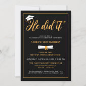 Hij deed het Afstudeerder Pet Tassel Black Afstude Kaart (Voorkant)