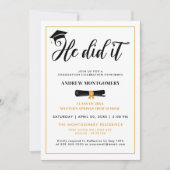 Hij deed het Afstudeerder Pet Tassel Graduparty Fo Kaart (Voorkant)