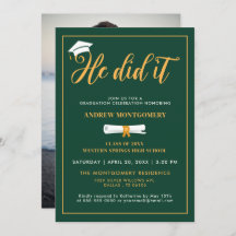 Hij deed het Afstudeerder Pet Tassel Green Afstude