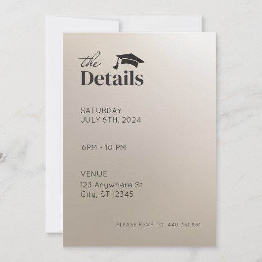 HIJ DEED HET AFSTUDEERFEEST UITNODIGING (Achterkant)