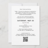 Hij deed het Afstudeerfoto QR-code 2026 Grad Feest Kaart (Achterkant)