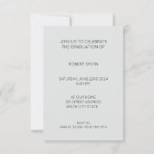 HIJ DEED HET AFSTUDEREN AANKONDIGING FEESTUITNODIG (Achterkant)