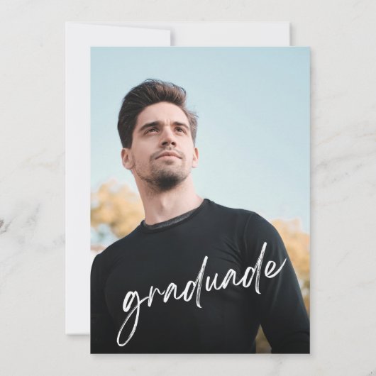 Hij deed het Afstuderen foto-uitnodiging Kaart (Achterkant)