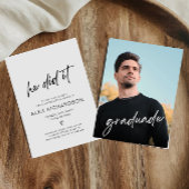 Hij deed het Afstuderen foto-uitnodiging Kaart