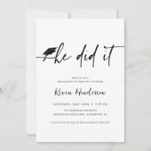 Hij deed het Afstuderen uitnodiging (Voorkant)