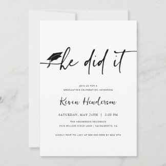 Hij deed het Afstuderen uitnodiging