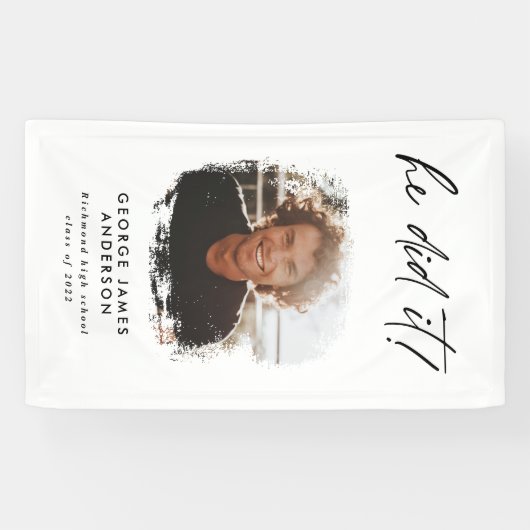 Hij deed het afstuderen van de costeengeometrische spandoek (Horizontaal)