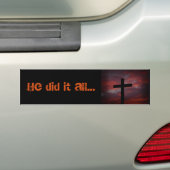 Hij deed het allemaal... bumpersticker (Op auto)