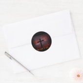 Hij deed het allemaal... ronde sticker (Envelop)