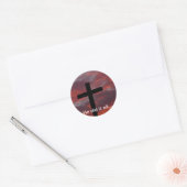 Hij deed het allemaal... ronde sticker (Envelop)