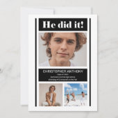 Hij deed het eenvoudige minimalistische BW-Afstude Aankondiging (Voorkant)