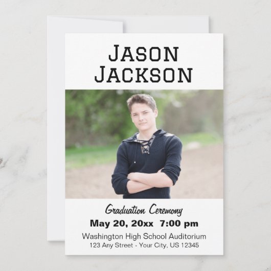 Hij deed het! Foto Afstuderen Aankondiging (Achterkant)