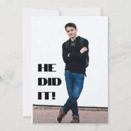 Hij deed het! Foto Afstuderen Aankondiging