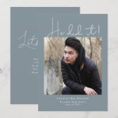 Hij deed het! Foto van Graduation Party Kaart (Voorkant / Achterkant)