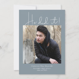 Hij deed het! Foto van Graduation Party Kaart