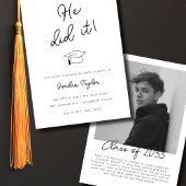 Hij deed het fotoafstudeerfeest zwart-wit kaart