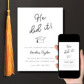 Hij deed het fotoafstudeerfeest zwart-wit kaart