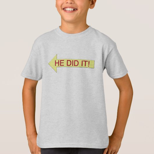 Hij deed het (linkerpijl) t-shirt (Voorkant)