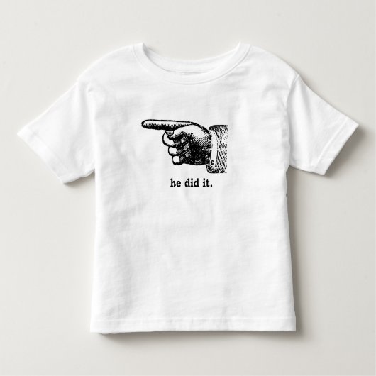 Hij deed het met een vingertje-T-shirt Kinder Shirts (Voorkant)