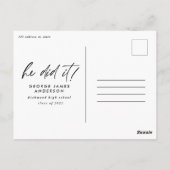 Hij deed het met vuurwapens, modern fotoafstuderen briefkaart (Achterkant)