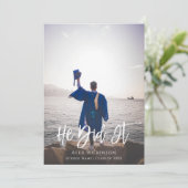 Hij deed het Moderne Afstuderen van de Foto van he Kaart (Staand voorkant)