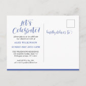 Hij deed het Moderne Afstuderen van de Jonge Manus Uitnodiging Briefkaart (Achterkant)