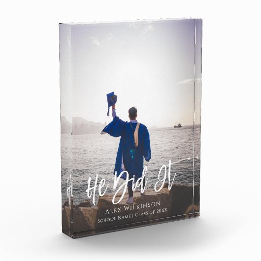 Hij deed het Moderne Manuscript Afstuderen Fotoblokken (Links)