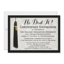 Hij deed het Tassel College-diploma