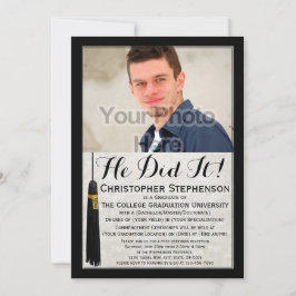 Hij deed het Tassel Custom Photo College Graduing Kaart